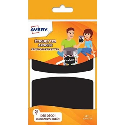 Image de Bloc de 10 étiquettes Avery Ardoise Noire 95 x 63 cm