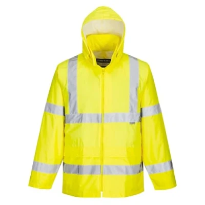 Afbeelding van Regenjas Geel Maat S met reflecterende striping
