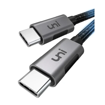 Afbeelding van uni USB C naar kabel [3 m 100 W] ultrasnel opladen, type QC 4.0 PD 5 A nylon gevlochten, compatibel met iPhone 15 serie MacBook/Pro iPad Pro Air Galaxy S23 Note 10/9/8 Dell Switch