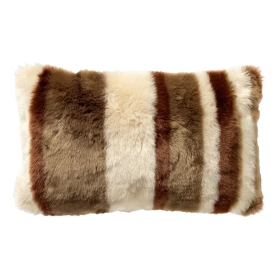 Afbeelding van Dutch Decor CLEO Sierkussen 30x50 cm fluffy kussen met strepen Military Olive groen