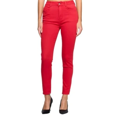 Afbeelding van Elara Chunkyrayan Damesbroek met hoge taille, Rood