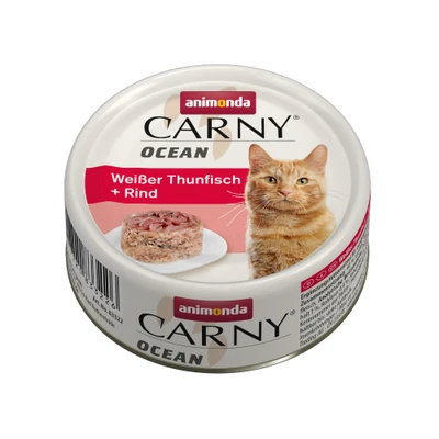 Afbeelding van animonda Carny Ocean 12 x 80 g Kattenvoer Witte tonijn + rund
