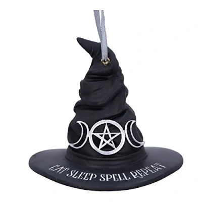 Afbeelding van Nemesis Now Kerstbal Eat Sleep Spell Repeat Hanging Ornament 9cm Zwart