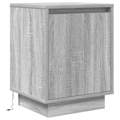 Afbeelding van vidaXL Nachtkastje met LED verlichting 38x34x50 cm grijs sonoma