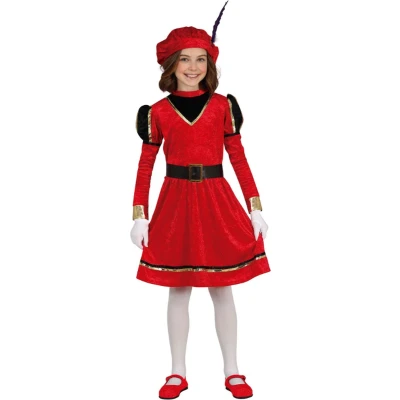 Afbeelding van Fiestas Guirca Pietenjurk rood / zwart 10 12 jaar Welkom sinterklaas Pietenpak kinderen intocht