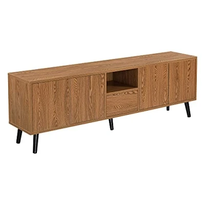 Afbeelding van TV meubel Hedemora druk en open 140x30x45,5 cm houtkleurig