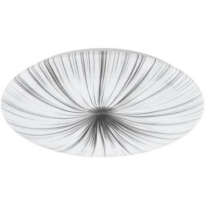 Afbeelding van EGLO Nieves led plafondlamp, diameter: 51 cm, met kristaleffect, plafondlamp van kunststof en metaal, woonkamerlamp in wit, zilver, slaapkamerlamp, hallamp, plafond, warm wit
