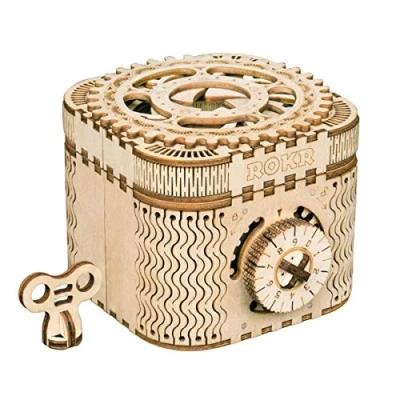 Afbeelding van ROKR 3D houten puzzel schatkist modelkits voor volwassenen puzzeldoos modelbouwdozen kerstverjaardagscadeaus tieners en