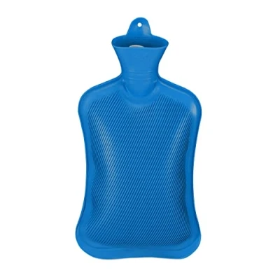 Afbeelding van Relaxdays kruik rubber bedkruik warmwaterkruik zonder hoes 2 l blauw groot