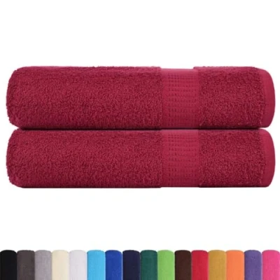 Afbeelding van vidaXL Handdoeken 2 st 50x100 cm 360 g/m² 100% katoen bordeauxrood