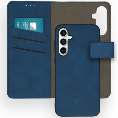 Afbeelding van iMoshion Hoesje Geschikt voor Samsung Galaxy S23 FE Met Pasjeshouder Uitneembare 2 in 1 Luxe Bookcase Blauw