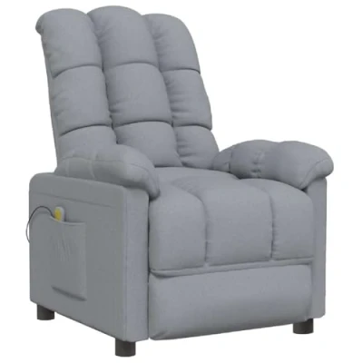 Afbeelding van vidaXL Massagestoel stof lichtgrijs