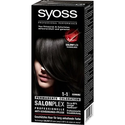 Afbeelding van Syoss Haarverf, 3 stuks, 1 zwart, x 115 ml