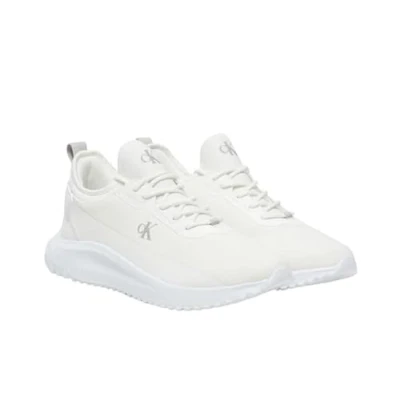 Afbeelding van Calvin Klein Jeans EVA Runner TECH Sneakers laag, Heren, Maat: 44, Bright white/oyster mushroom Textiel/ synthetisch