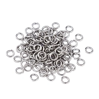 Afbeelding van Craftdady 2000 stuks roestvrijstalen open ringen, 4 mm, 0,8 mm dik, voor het maken van sieraden