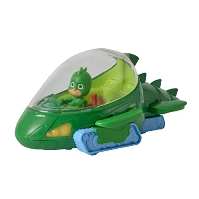 Afbeelding van Simba 109402152 PJ Masks Deluxe Geckomobil, licht en geluid, 27 cm, met 8 cm figuur, staart vinnen bewegen, Masks, speelgoedauto, vanaf 3 jaar