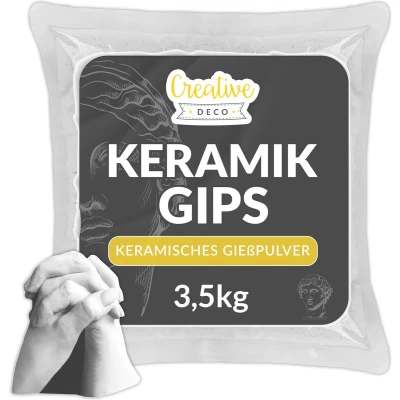 Afbeelding van Creative Deco Knutselgips Wit 3,5kg voor het maken van gips gieten Modelgips om te Fijn gipspoeder creatieve projecten Modellgips basteln