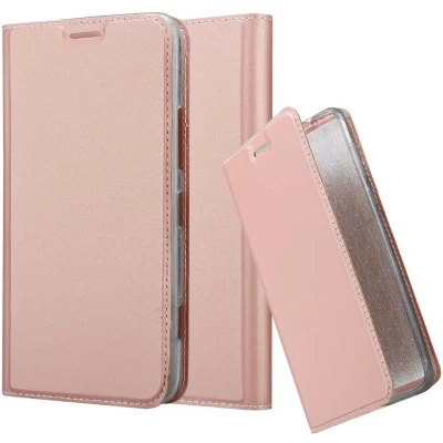 Afbeelding van Cadorabo Hoesje geschikt voor Nokia Lumia 1320 in CLASSY ROSE GOUD Beschermhoes met magnetische sluiting, standfunctie en kaartvakje Book Case Cover Etui