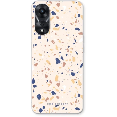 Afbeelding van Case Company® hoesje geschikt voor Oppo A78 5G Terrazzo N23 Soft Cover Telefoonhoesje Bescherming aan alle Kanten en Schermrand