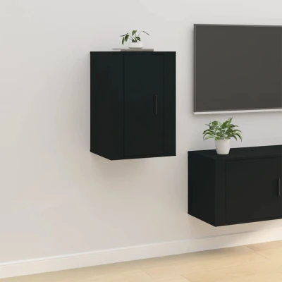 Afbeelding van Tv wandmeubel 40x34,5x60 cm zwart