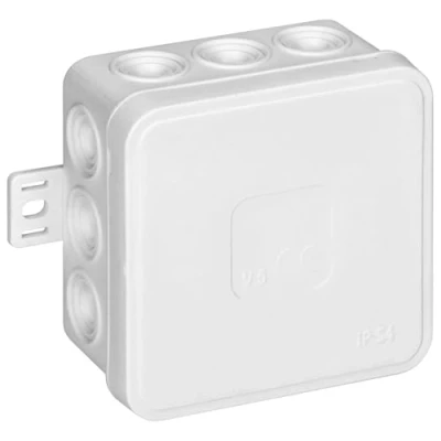 Afbeelding van Miratic Aftakdoos voor buiten, IP54, waterdicht, met 12 kabelwartels, inbouw en opbouw, hoge kwaliteit weerbestendigheid (wit)