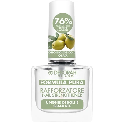 Afbeelding van Deborah Milano Nagellak, pure formule, versterkende behandeling voor zwakke en vervormde nagels, met natuurlijke ingrediënten biologische olijfolie, herstelt geeft voeding, 8,5 ml