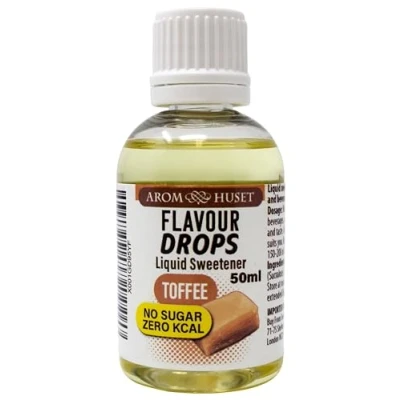 Afbeelding van Flavour Drops Toffee suikervrij, 50 ml, calorievrije smaakdruppels, vloeibaar aroma, smaakverbetering, aromadruppels, voor koken, bakken en mixen, lactosevrij, glutenvrij veganistisch