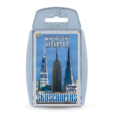 Afbeelding van Top Trumps Skyscrapers Classic kaartspel, ontdek feiten over Burj Khalifa, Shard en Empire State Building in dit educatieve, cadeau speelgoedspel voor jongens