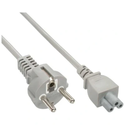 Image de InLine Câble d&#039;alimentation power CEE 7/7 (P) pour IEC 60320 C5 50 cm gris