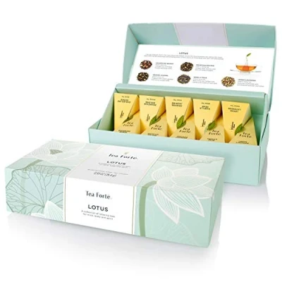 Afbeelding van Tea Forte, Biologische thee en infusie 10 piramides, kleine presentatie doos piramids (Sampler Lotus)