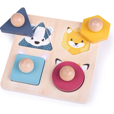 Afbeelding van Bigjigs Woodland Animal Shape Matching FSC Bordspellen voor kinderen, Maat: One Size, Multi coloured