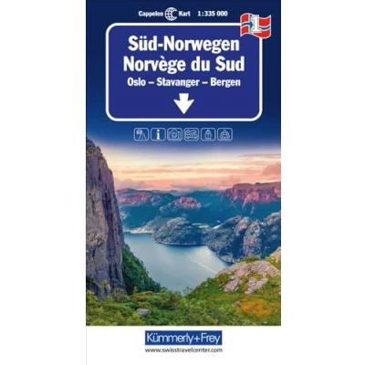 Afbeelding van Kümmerly &amp; Frey Zuid Noorwegen Oslo Stavanger Bergen Wegenkaart Kleurloos Reisboeken Kaarten
