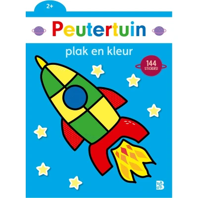 Afbeelding van Uitgeverij ballon plak en kleur raket