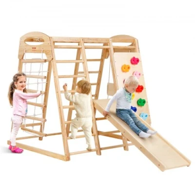 Image de VEVOR Aire de Jeux Intérieure 7 en 1 pour Tout petits Jouet d&#039;Escalade Bois L