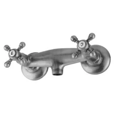Afbeelding van PB klassieke kraan opbouw douchemengkraan met sterknoppen Chroom onder aansluiting 1208957676