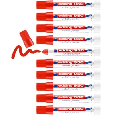 Afbeelding van Viltstift edding 950 pastamarker industry rond 10mm rood