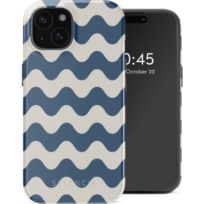 Afbeelding van Selencia Hoesje geschikt voor iPhone 15 Vivid Backcover MagSafe Wave Vibes Classic Blue