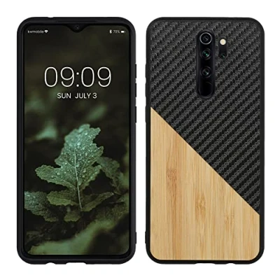 Afbeelding van kwmobile hoesje geschikt voor Xiaomi Redmi Note 8 Pro Backcover in lichtbruin / zwart Smartphonehoesje design