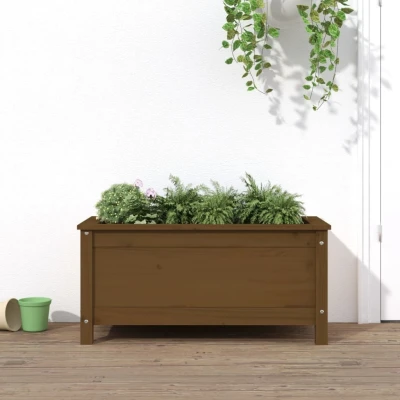 Afbeelding van Plantenbak 82,5x40x39 cm massief grenenhout honingbruin