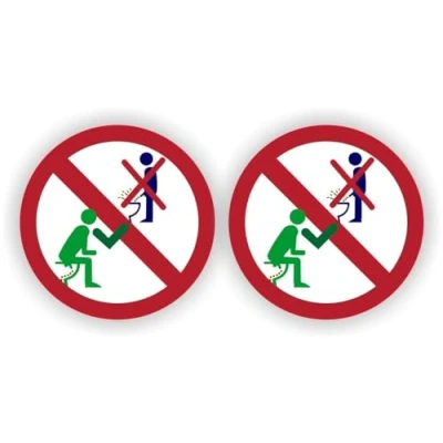 Afbeelding van Sticker mannen zittend plassen.