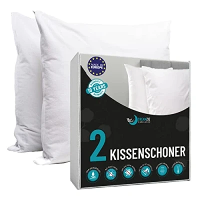 Image de Dreamzie Protege Oreiller 50x70 Lot de 2 Made in EU et Oeko TEX Taie 50 x 70 Anti Acarien Punaise Lit