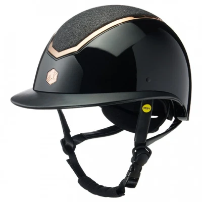 Afbeelding van Charles Owen Cap Kylo Sparkly Wide Peak MIPS Black Gloss/Rose Gold 58 61cm