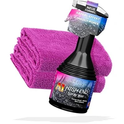 Afbeelding van Detailmate Dr. Wack Lakreinigings en onderhoudsset A1 High End Spray Wax 500 ml + 2 randloze Superfleece microvezeldoeken 550 g/m²