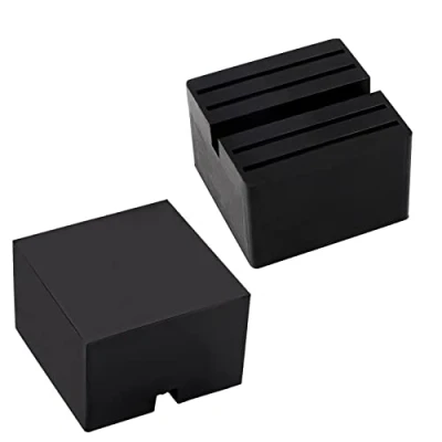 Afbeelding van EXLECO 2 stuks rubberen jackpads (75 x 75 50 mm) pad universele krik met sleuf, framebescherming voor autobescherming en SUV&#039;s krikken liften