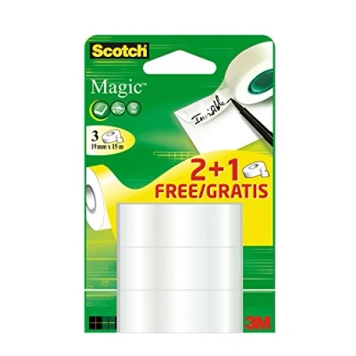 Afbeelding van Plakband Scotch Magic 19mmx15m 2+1 gratis onzichtbaar