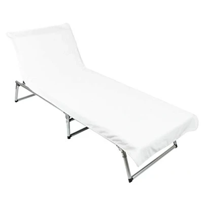 Afbeelding van ZOLLNER Beschermhoes voor ligstoel met capuchon, wit, 75 x 215 cm