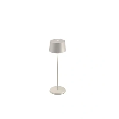 Afbeelding van Zafferano Olivia Pro Tafellamp Oplaadbare Buitenlamp Wit Spatwaterdicht (IP65) Bureaulamp Snoerloos Dimbare LED Lamp Draadloos Oplaadstation Terraslamp USB Oplaadbaar 35 cm x Ø11