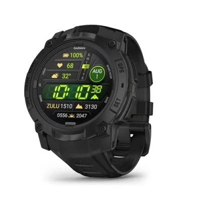 Afbeelding van Garmin Instinct 3, AMOLED Tactical GPS smartwatch, robuust en tactisch, zwart met zwarte armband, behuizing 50 mm