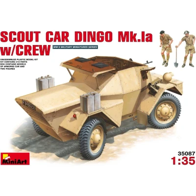 Afbeelding van 1:35 MiniArt 35087 Scout car dingo Mk.1a with crew Plastic Modelbouwpakket