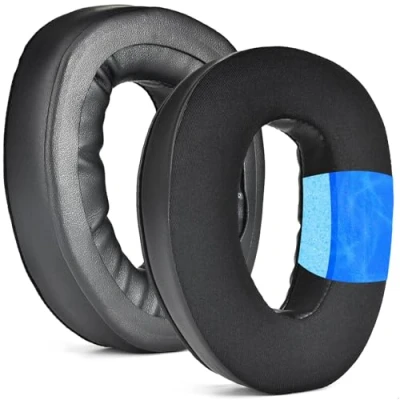 Afbeelding van INF Paar oorkussens voor Sennheiser GSP 370/350/303/302/301/300, ruisonderdrukking, eenvoudig te installeren en vervangen, kunstleer, traagschuim